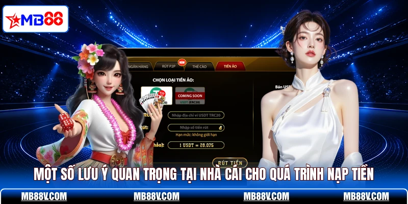 Một số lưu ý quan trọng tại nhà cái cho quá trình nạp tiền